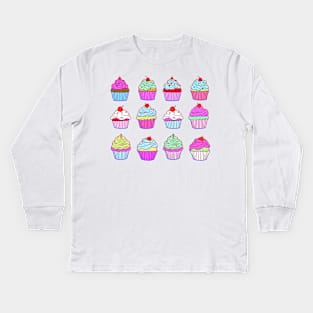 Colourful Cupcakes 2023 Kids Long Sleeve T-Shirt